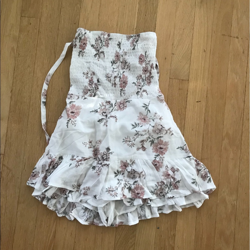 Strapless Smocked Floral Romper